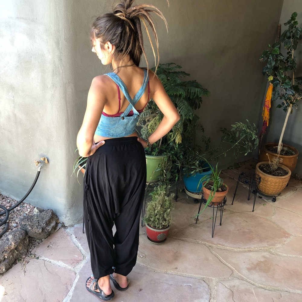 Black Summer Flair Harem Pants by Buddha Pants - Picture 2 of 8